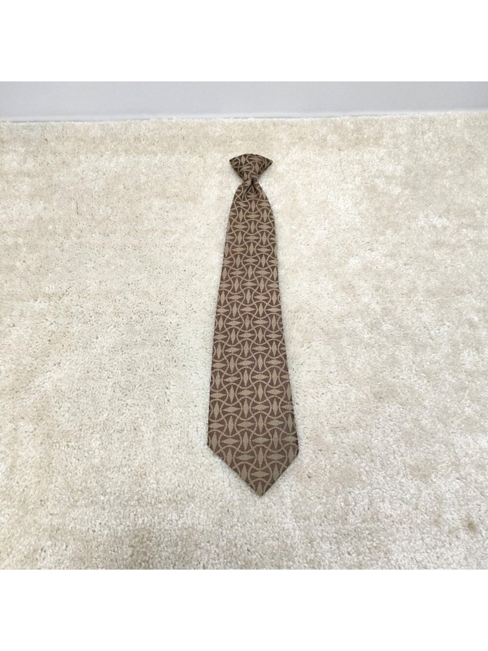 Rhynecliffe Silk Clip On Necktie Atomic Mid Century Geometric EZ Snap 1950s VTG
